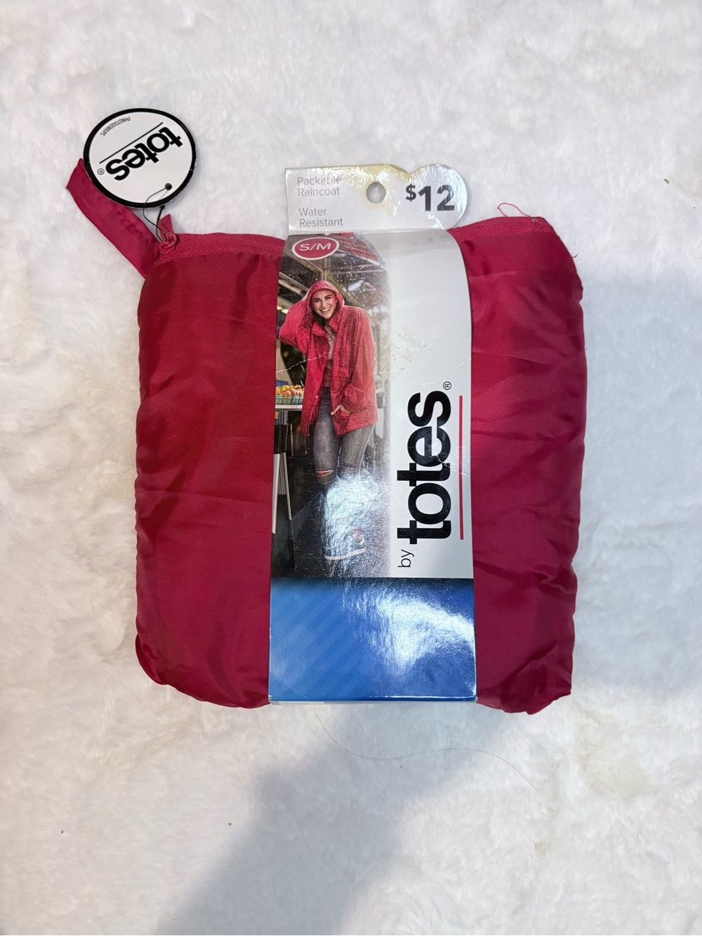 Totes Packable Raincoat - Small/medium Red- for Traveling